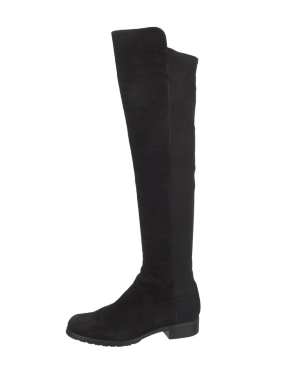 Stuart Weitzman 5050 Suede Boots Womens 7.5 Black Stretch Over the Knee Tall